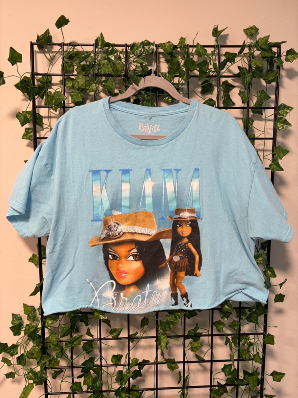 Bratz Kiana Graphic Crop Tee in Light Blue